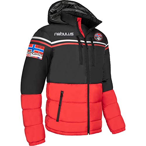 Nebulus Herren Skijacke BLOCKY, Outdoorjacken, Funktionsjacke, schwarz-rot - L von Nebulus