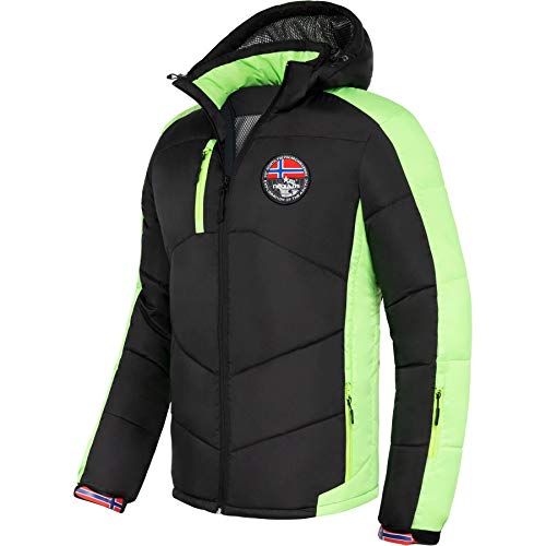 Nebulus Herren Skijacke Hill, Outdoorjacken, Funktionsjacke, schwarz-Lime - L von Nebulus