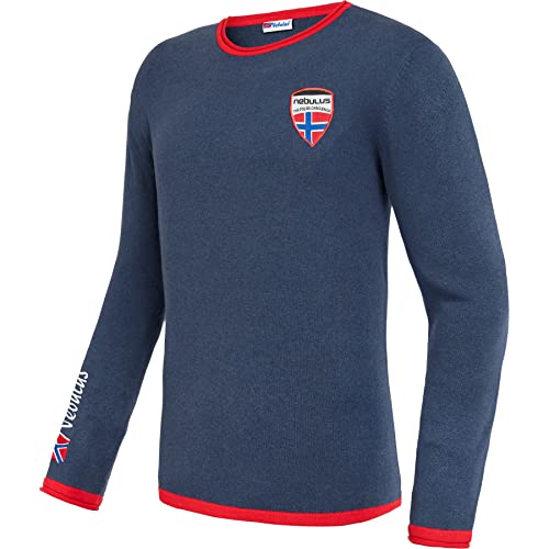 Nebulus Herren Strickpullover CEM, lässiger Pullover, vielseitig, Navy-rot - XL von Nebulus