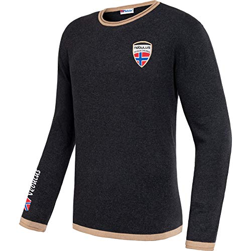 Nebulus Herren Strickpullover CEM, lässiger Pullover, vielseitig, schwarz-beige - M von Nebulus