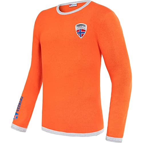 Nebulus Herren Strickpullover CEM, lässiger Pullover, vielseitig, orange-grau - M von Nebulus