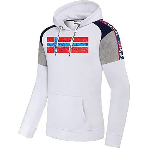 Nebulus Herren Sweater Nebraska, Hoody, praktischer Kapuzenpulli, weiß - XL von Nebulus