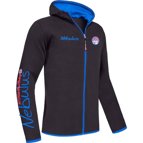 Nebulus Herren Sweatjacke NORTIS, Übergangsjacke, Freizeitjacke, schwarz-Kobalt - XXL von Nebulus