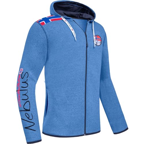 Nebulus Herren Sweatjacke TURIOL, Übergangsjacke, Freizeitjacke, Kobalt-schwarz - XL von Nebulus