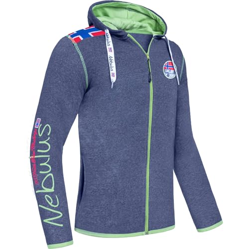 Nebulus Herren Sweatjacke TURIOL, Übergangsjacke, Freizeitjacke, Navy-Lime - XL von Nebulus