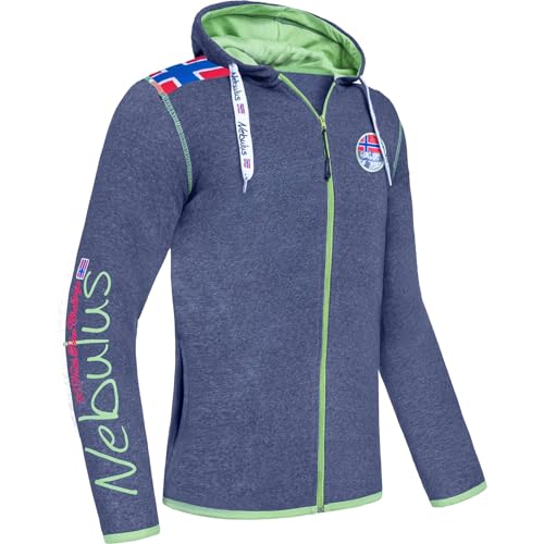 Nebulus Herren Sweatjacke TURIOL, Übergangsjacke, Freizeitjacke, navy-lime - 3XL von Nebulus