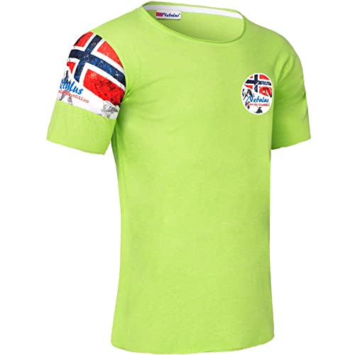 Nebulus Herren T-Shirt BOA, Sommershirt Kurzarm, Frühlingsshirt, Lime-meliert - M von Nebulus