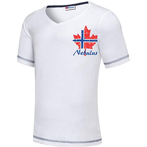 Nebulus Herren T-Shirt Corvin, Shirt, T-Shirt, V-Ausschnitt, weiß - M von Nebulus