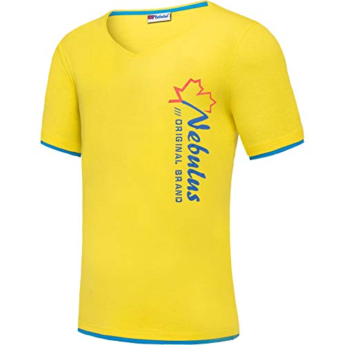 Nebulus Herren T-Shirt Keno, stylisches Shirt, V-Ausschnitt, gelb - S von Nebulus