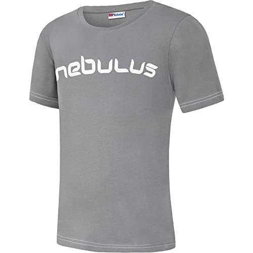 Nebulus Herren T-Shirt LEOS, Shirt, T-Shirt, Rundhals-Ausschnitt, grau-weiß - L von Nebulus