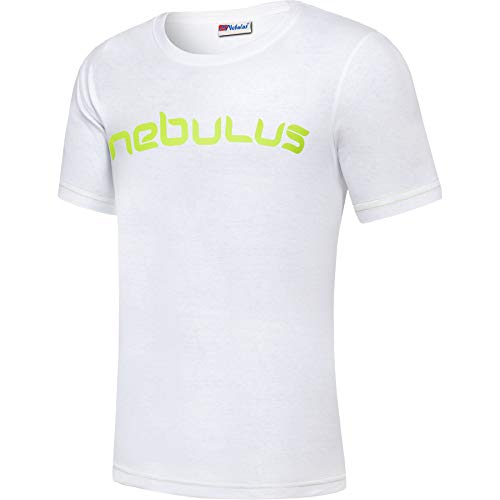 Nebulus Herren T-Shirt LEOS, Shirt, T-Shirt, Rundhals-Ausschnitt, weiß-Lime - M von Nebulus