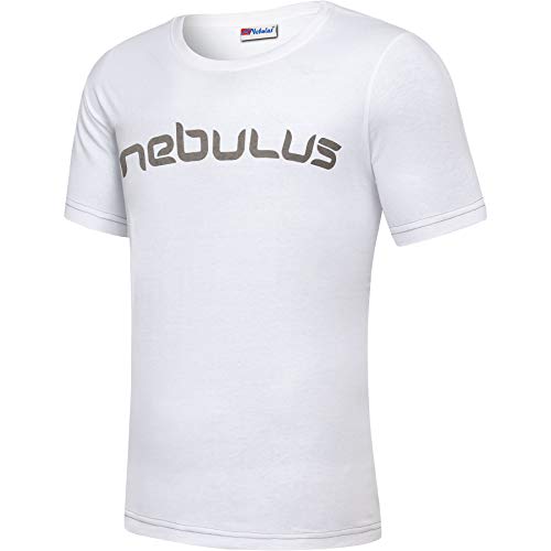 Nebulus Herren T-Shirt LEOS, Shirt, T-Shirt, Rundhals-Ausschnitt, weiß-grau - M von Nebulus