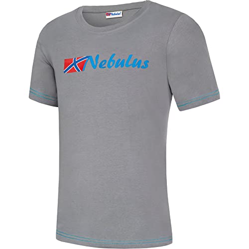 Nebulus Herren T-Shirt React, Shirt, T-Shirt, Rundhals-Ausschnitt, grau-SkyBlue - L von Nebulus