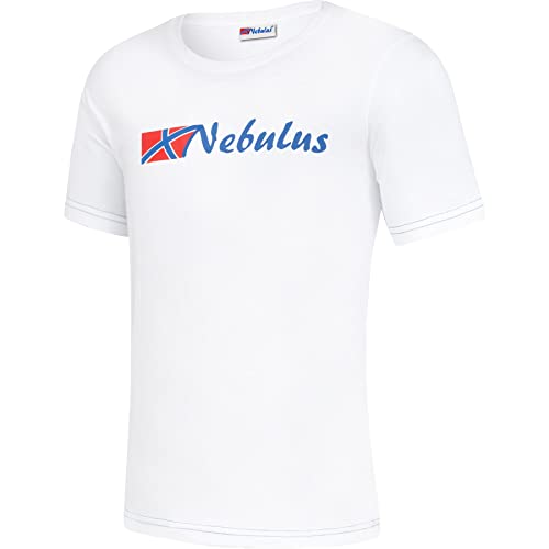 Nebulus Herren T-Shirt React, Shirt, T-Shirt, Rundhals-Ausschnitt, weiß-Kobalt - M von Nebulus