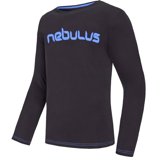 Nebulus Herren T-Shirt SALOS, Longsleeve, Langarmshirt (DE/NL/SE/PL, Alphanumerisch, 3XL, Regular, Regular, schwarz-Kobalt) von Nebulus