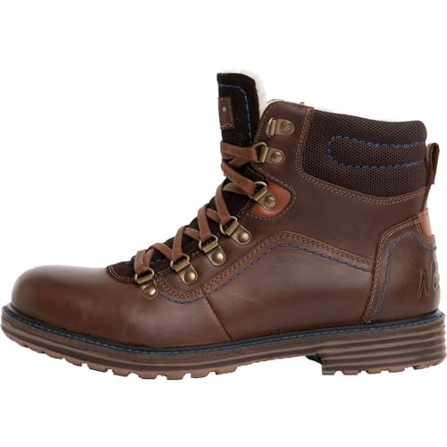 Nebulus Herren Winterstiefel TOWER, warme Stiefel mit Merinowolle, Lederstiefel, hellbraun_blau - 42 von Nebulus