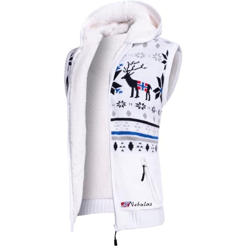 Nebulus Herren Weste NORVEST - B-Ware, warme Weste, mit Kunstfell, Offwhite - XXL von Nebulus