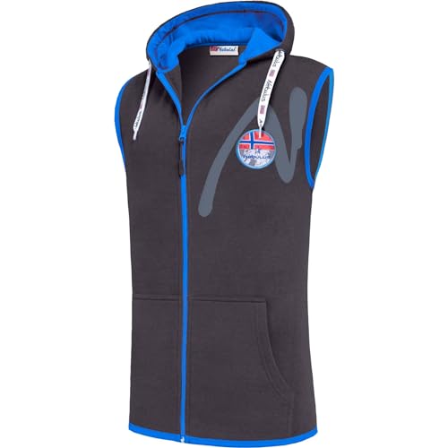 Nebulus Herren Weste NORVI, leichte Kapuzenweste, armellose Jacke (DE/NL/SE/PL, Alphanumerisch, XXL, Regular, Regular, schwarz-kobalt) von Nebulus