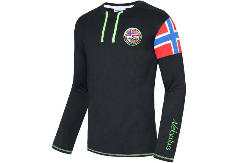 Nebulus Langarmshirt FRERK, P4690 - Herren, schwarz-grün, XXL von Nebulus