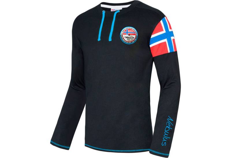 Nebulus Langarmshirt FRERK, P6670 - Herren, schwarz-kobalt, XL von Nebulus