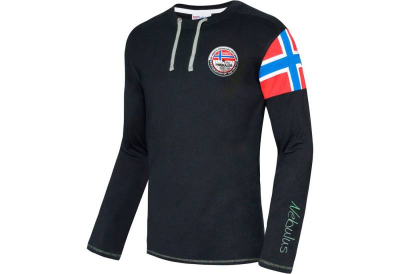 Nebulus Langarmshirt FRERK, P6671 - Herren, schwarz-grau, M von Nebulus
