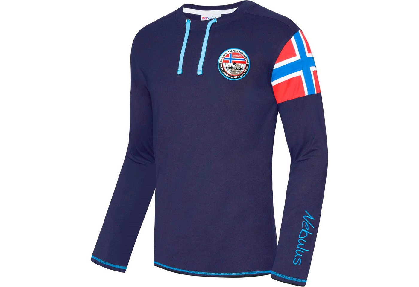 Nebulus Langarmshirt FRERK, P6673 - Herren, navy-türkis, XL von Nebulus