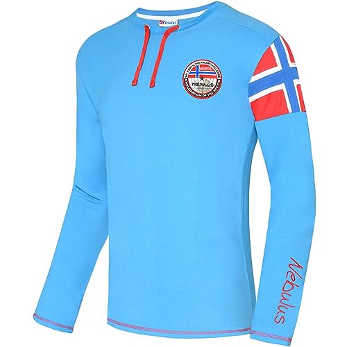 Nebulus Herren Langarmshirt FRERK, Longsleeve, Rundhalsausschnitt (DE/NL/SE/PL, Alphanumerisch, M, Regular, Regular, Malibu-rot) von Nebulus