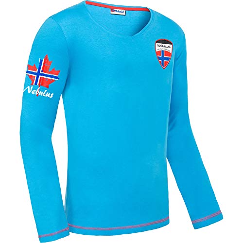 Nebulus Herren Longsleeve Cosmo, lässige Shirt, V-Ausschnitt, Malibu - M von Nebulus