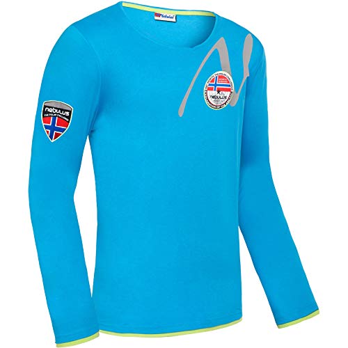 Nebulus Herren Longsleeve HARU, lässige Shirt, V-Ausschnitt, Malibu - XL von Nebulus