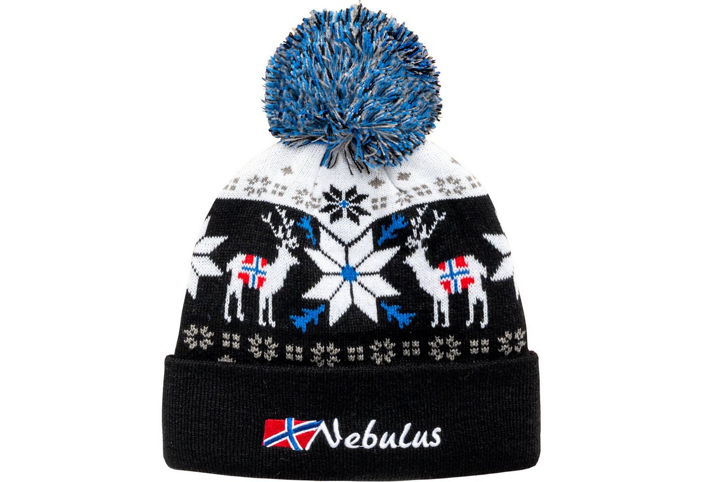 Nebulus Mütze & Schal INVERNO, P5971 - Unisex, schwarz-weiß, Onesize von Nebulus