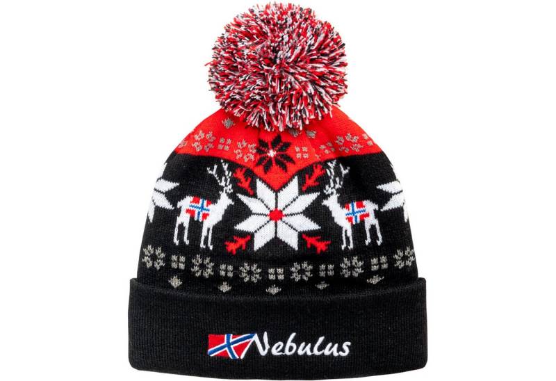 Nebulus Mütze & Schal INVERNO, P5972 - Unisex, schwarz-rot, Onesize von Nebulus