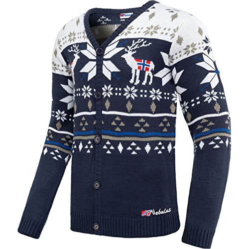 Nebulus Norweger Strick-Cardigan, Strickjacke SCAPE Herren (Model: P6213 - Herren, navy; Größe: 3XL) von Nebulus