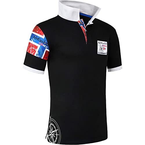 Nebulus Herren Poloshirt ARENDAL, Shirt, Sweatshirt, Polo, schwarz - L von Nebulus