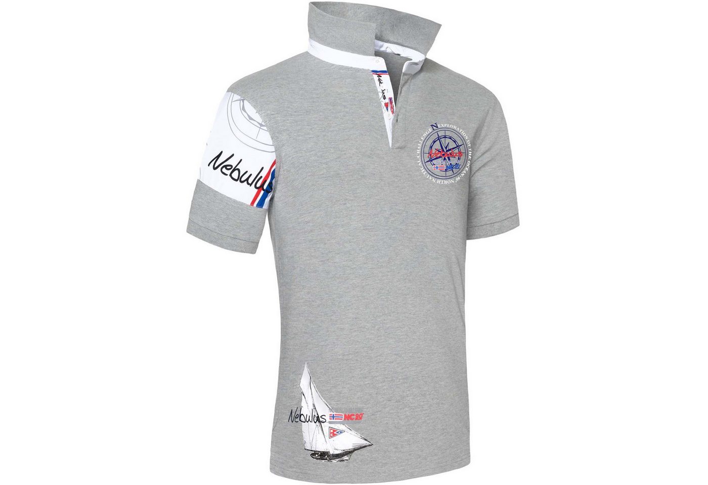 Nebulus Poloshirt DEEP BLUE, Q2354 - Herren, grau-meliert, XXL von Nebulus