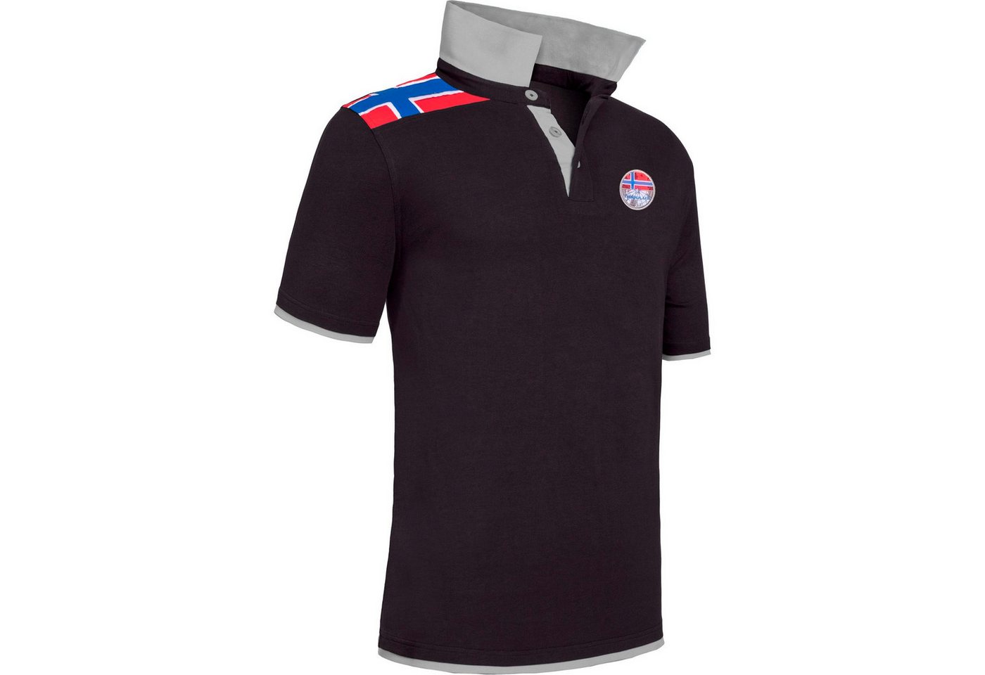 Nebulus Poloshirt NEBFLAG, P6880 - Herren, schwarz-grau, M von Nebulus