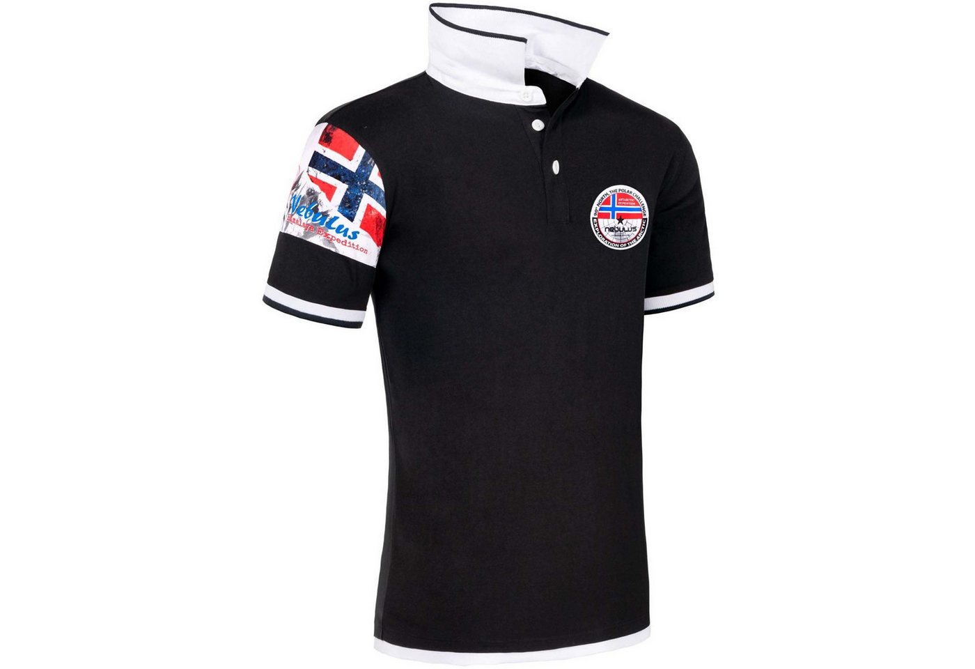 Nebulus Poloshirt PARAS, P4007 - Herren, schwarz-weiß, M von Nebulus