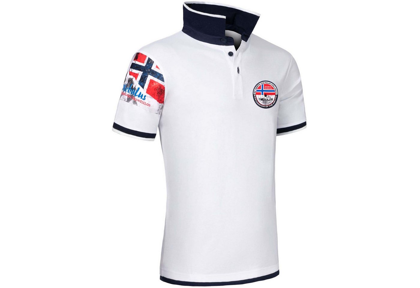 Nebulus Poloshirt PARAS, P4012 - Herren, weiß-navy, M von Nebulus