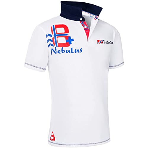 Nebulus Herren Poloshirt Tore, Poloshirt, Stehkragen, Hemd, weiß - L von Nebulus