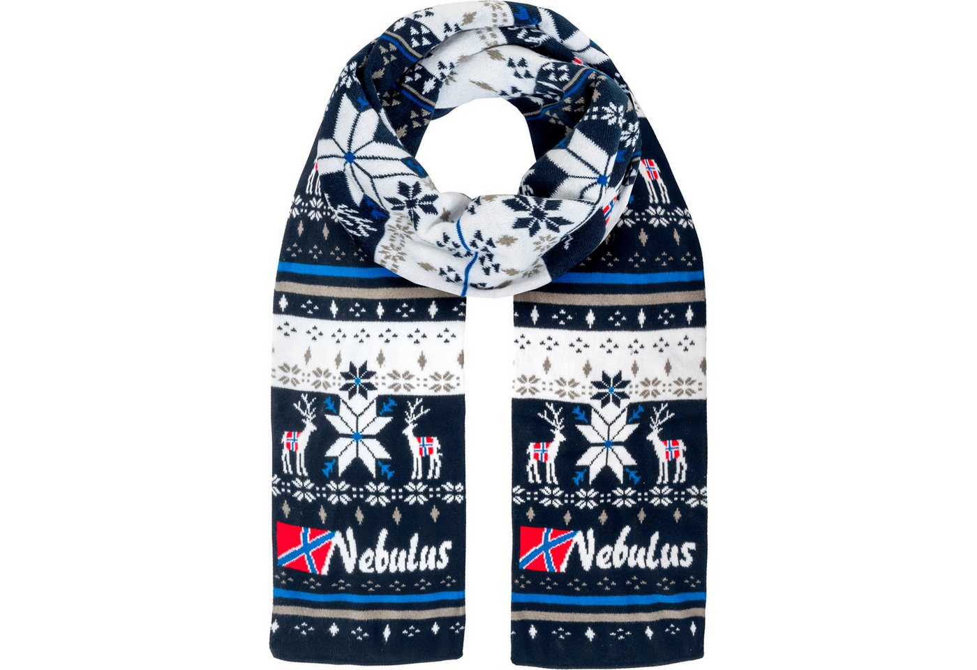 Nebulus Mütze & Schal FREDDY, P5983 - Unisex, navy-weiß, onesize von Nebulus