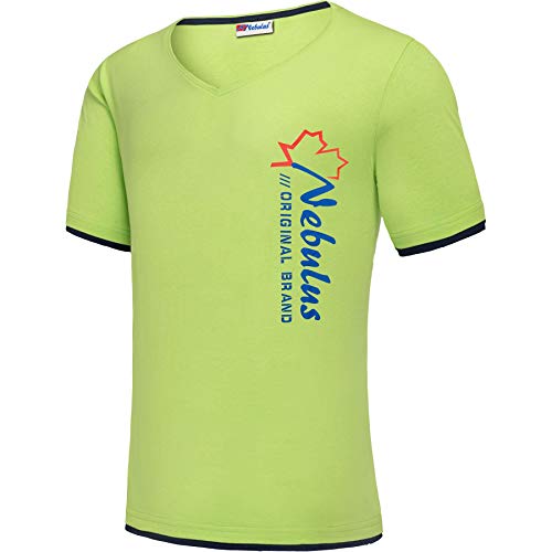 Nebulus Herren T-Shirt Keno, stylisches Shirt, V-Ausschnitt, Lime - L von Nebulus