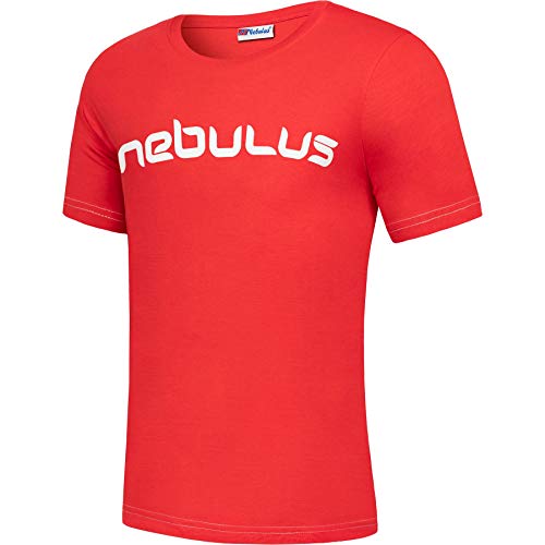 Nebulus Herren T-Shirt LEOS, Shirt, T-Shirt, Rundhals-Ausschnitt, rot-grau - M von Nebulus