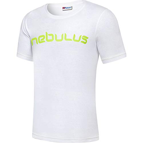 Nebulus Herren T-Shirt LEOS, Shirt, T-Shirt, Rundhals-Ausschnitt, weiß-Lime - L von Nebulus