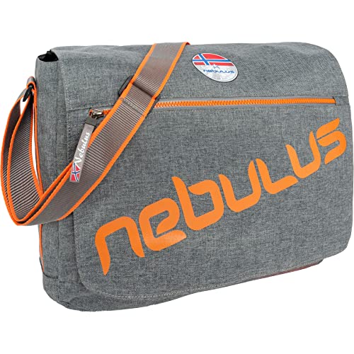 Nebulus Unisex Messenger Bag MARYLAND, Umhängetasche, Schultertasche, grau-orange - onesize von Nebulus