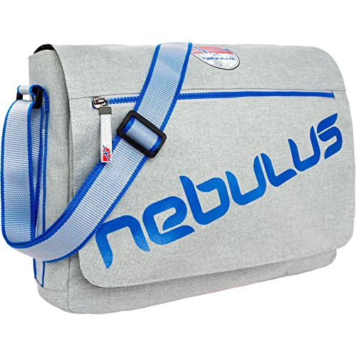 Nebulus Unisex Messenger Bag MARYLAND, Umhängetasche, Schultertasche, hellgrau-kobal - onesize von Nebulus