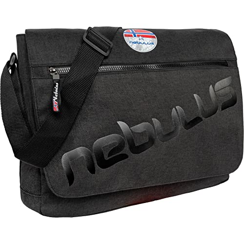 Nebulus Unisex Messenger Bag MARYLAND, Umhängetasche, Schultertasche, schwarz-schwar - onesize von Nebulus