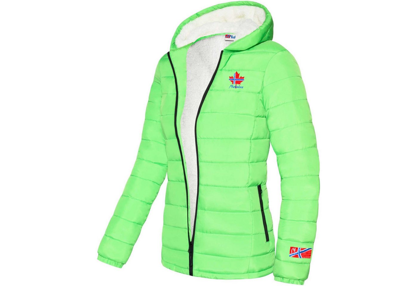 Nebulus Winterjacke GLOWFUR, P4836 - Damen, limettengrün, XL/42 von Nebulus