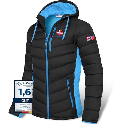 Nebulus Herren Jacke MERIK, warme Outdoorjacke, praktische & vielseitige Übergangs- & Winterjacke, schwarz-malibu - XXL von Nebulus
