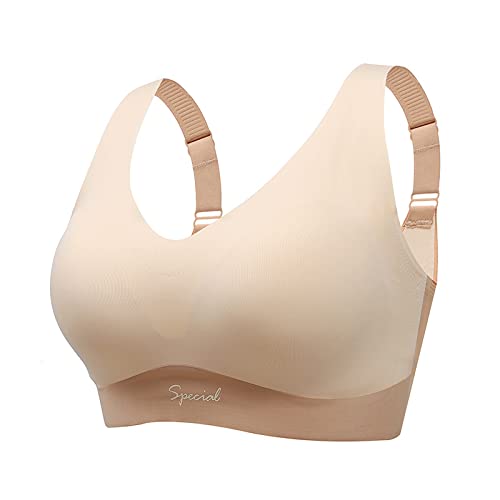 Necalisi BH Damen Khaki Damen BH - Dessous Ohne Buegel BH für Große und Kleine Brüste - Unterwäsche für Frauen Push up Bra 100B von Necalisi