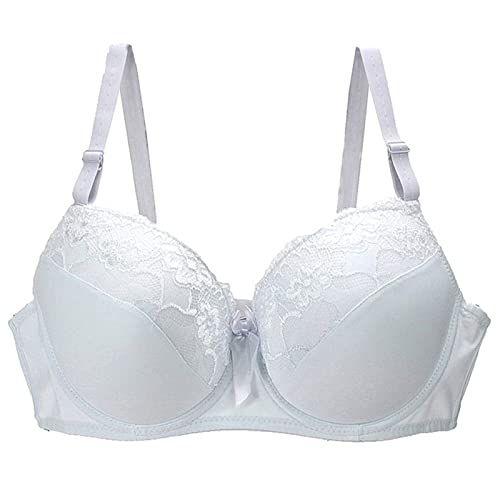 Necalisi BH Damen Weiß Damen Push Up BH mit floraler Spitze gepolsterter Bügel BH Komfort BH Sheer BH Komfort Bügel Unterstützung BH Balconette BH Push up 85C von Necalisi