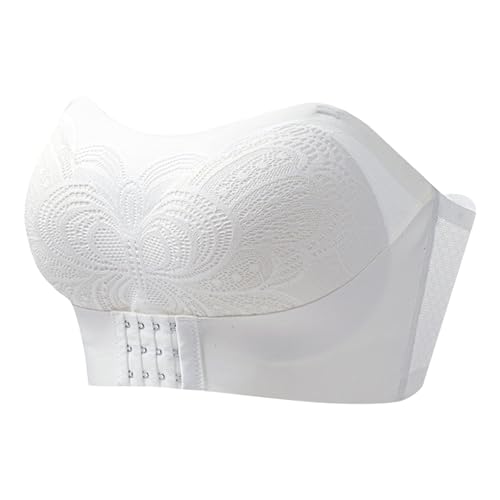 Necalisi BH Damen ohne bügel Push up BH ohne Buegel Weiß Damen Geformte Cups Trägerloser BH Rückenfrei Abnehmbare Träger Push Up Büstenhalter Push up Bra 110B von Necalisi